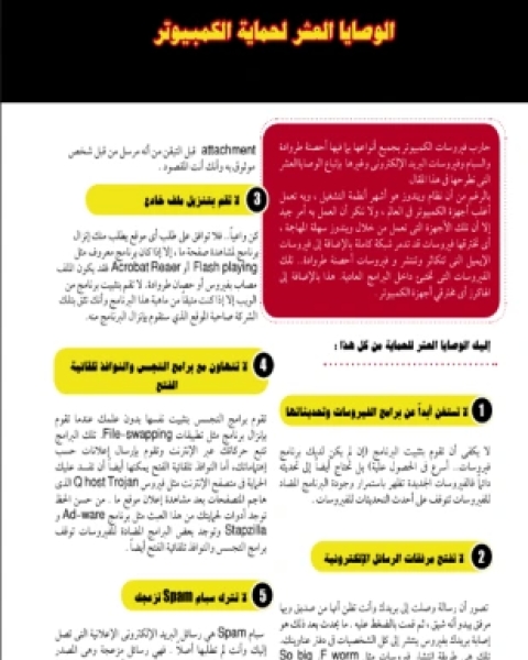 كتاب الوصايا العشر لحماية الكمبيوتر لـ المؤلف مجهول